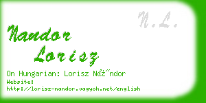 nandor lorisz business card